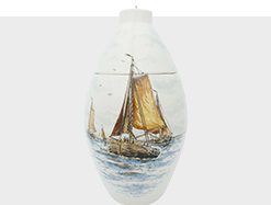 Airbrush and painted urns for ashes