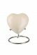 Small heart ashes urn 'Elegance' white pearlescent finish (stand included)