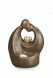 Memorial candle holder keepsake urn 'Eternal Love' | bronze & silver grey