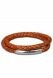 Ash holder braided leather bracelet 'Embrace' brown