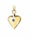 14k yellow gold ash pendant 'Heart' with sapphire