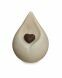 Biodegradable cremation ashes urn 'Teardrop with heart'