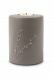 Candle holder keepsake urn for ashes 'Rondo' grey