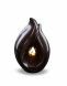 Candle holder urn Flame of Memory - chocolate brown with mother-of-pearl accent