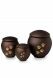 Brown pet urn with gold coloured paws