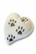 Pet urn heart with paw prints