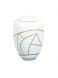 Fiberglass cremation urn for ashes 'Écheril' - white