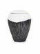 Fiberglass urn 'Striee' black and white