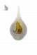 Frosted teardrop shaped glass cat urn in several colours