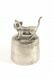 Pewter cat cremation ashes urn small standing