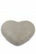 Semi-standing heart cremation urn for ashes - dark beige