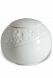 Porcelain cremation urn 'Moon' glossy white
