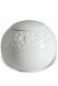 Porcelain cremation urn 'Moon' glossy white