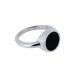 Silver cremation ashes ring 'Onyx round'