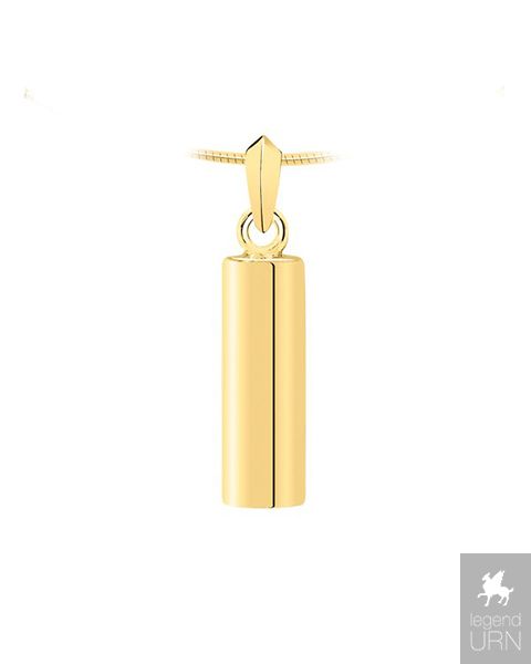 Unique Cremation Ashes Pendant 14k. yellow gold Tube