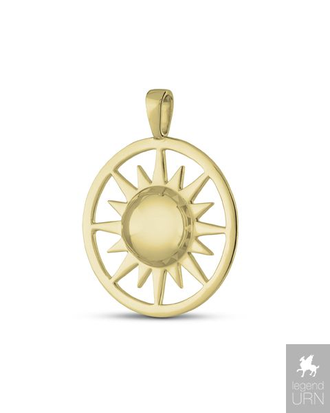 Ashes Pendant 14 krt. yellow gold Sun Ash Jewelry