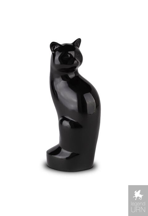 Cat cremation ashes urn black legendURN