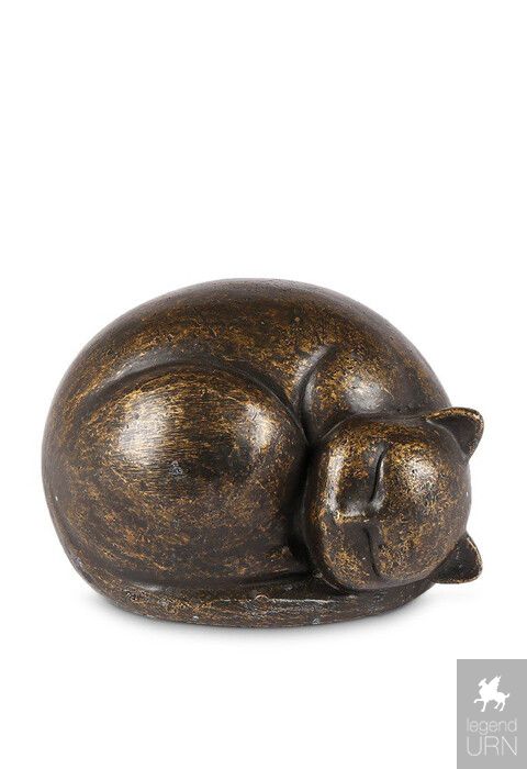 Unique bronze Keepsake Urn Cat Rest peacefully