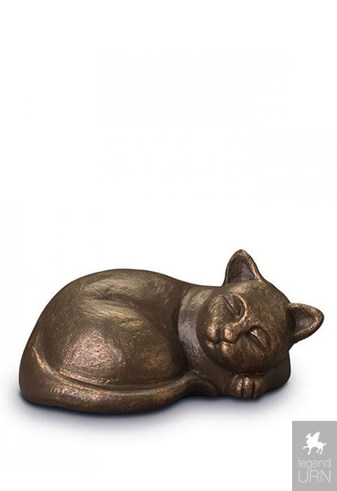 Handmade Cat Cremation Ashes Urn Sleeping cat