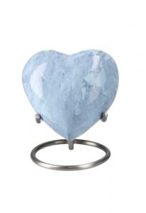 Heart shaped mini urn 'Elegance' marble look (stand included)