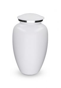 Aluminium cremation ashes urn 'Elegance' matte white