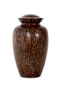 Aluminium cremation urn for ashes 'Stripes'