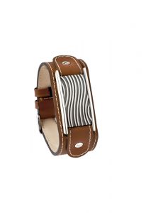Calfskin ashes bracelet (925 sterling silver)