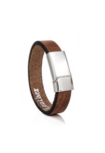 Calfskin ashes bracelet (925 sterling silver)
