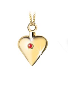 Ash jewel pendant Golden Heart