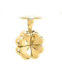 Ash jewel pendant 14 krt. yellow golden four-leaf clover (zirconia stones)