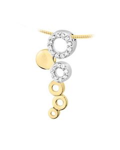 Ash jewel pendant 14 krt. yellow golden four-leaf clover (zirconia stones)