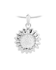 Ash jewel pendant 14 krt. yellow golden four-leaf clover (zirconia stones)