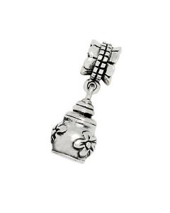 Silver ashes charm 'Flowers' for Pandora bracelet