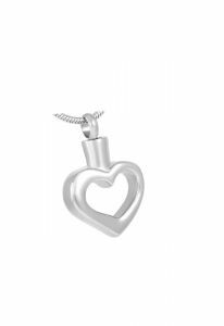 Stainless steel ash pendant 'Heart'