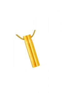 Gold plated ashes pendant 'Tube'