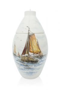 Hand painted urn 'Sailing boat'