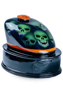 Handmade motorcycle gas tank urn for ashes 'Halloween'