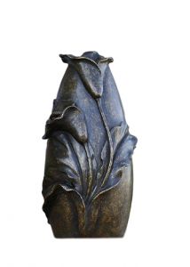 Weather resistant bronze urn for ashes 'Flowers'