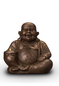Buddha keepsake urn with a candle holder
