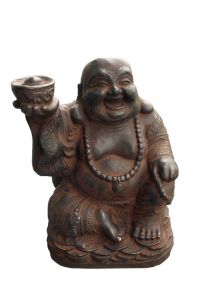 Laughing Buddha urn bronze