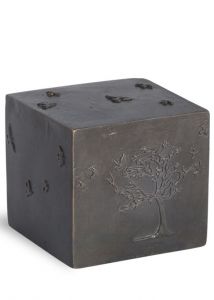 Bronze cremation urn for ashes 'Tree and birds'