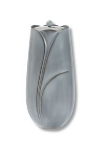 Bronze cremation ash urn grey-blue