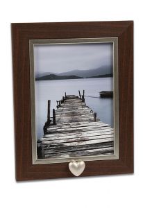 Photo frame with small heart for cremation ashes