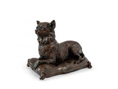 Cremation ash dog urn 'Chihuahua on pillow'