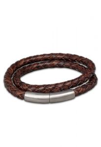 Calfskin ashes bracelet (925 sterling silver)