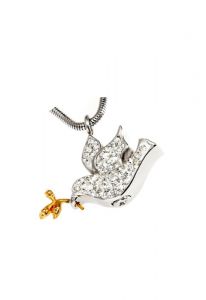 Stainless steel ashes pendant 'Angel wing'