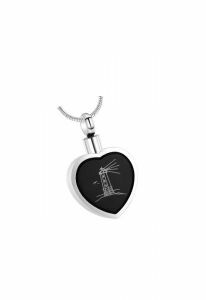 Stainless steel ashes pendant 'Angel wing'