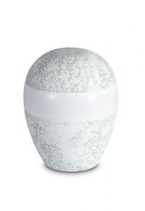 Keepsake urn of porcelain 'Planet' - Marine water relief - green