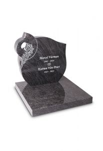 Cremation stone with sculptured rose