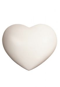 Heart cremation urn for ashes made of white limewood